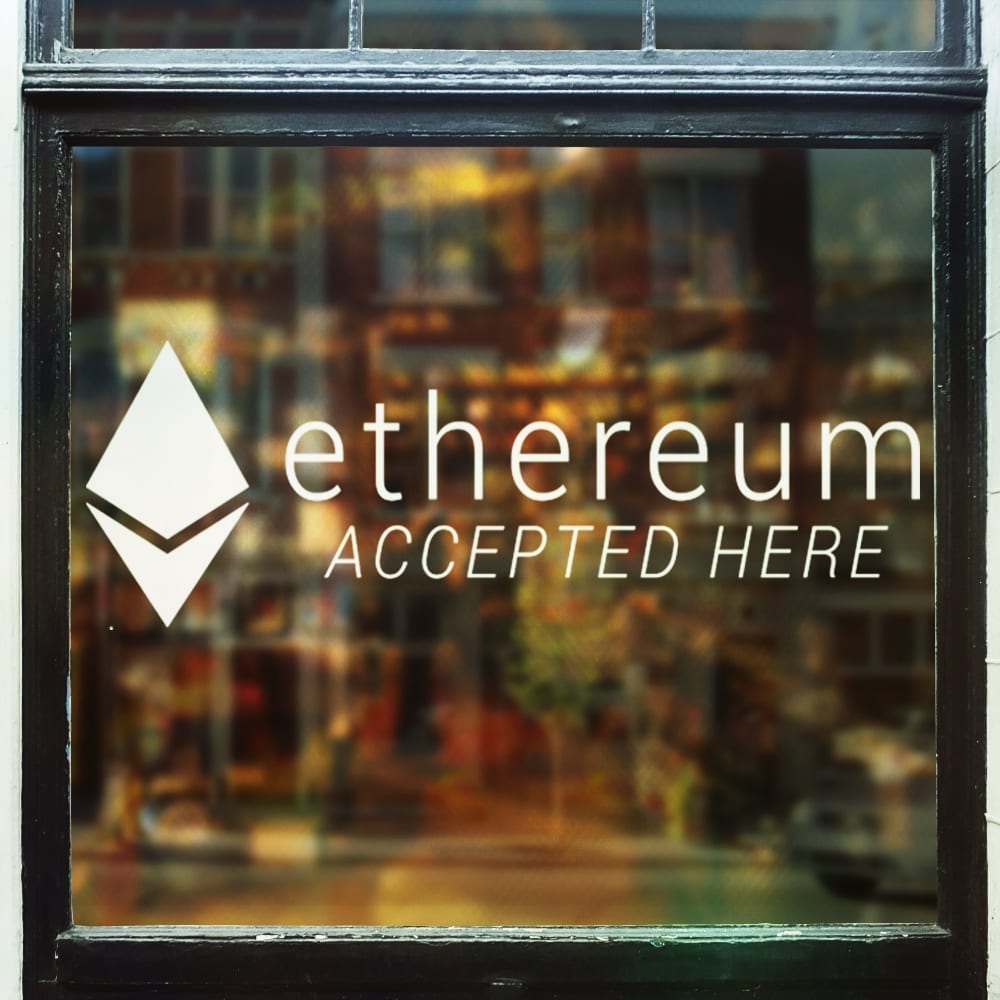Ethereum Accepted Here - Decal / Sticker • Fast & free shipping • Vinyl  Status